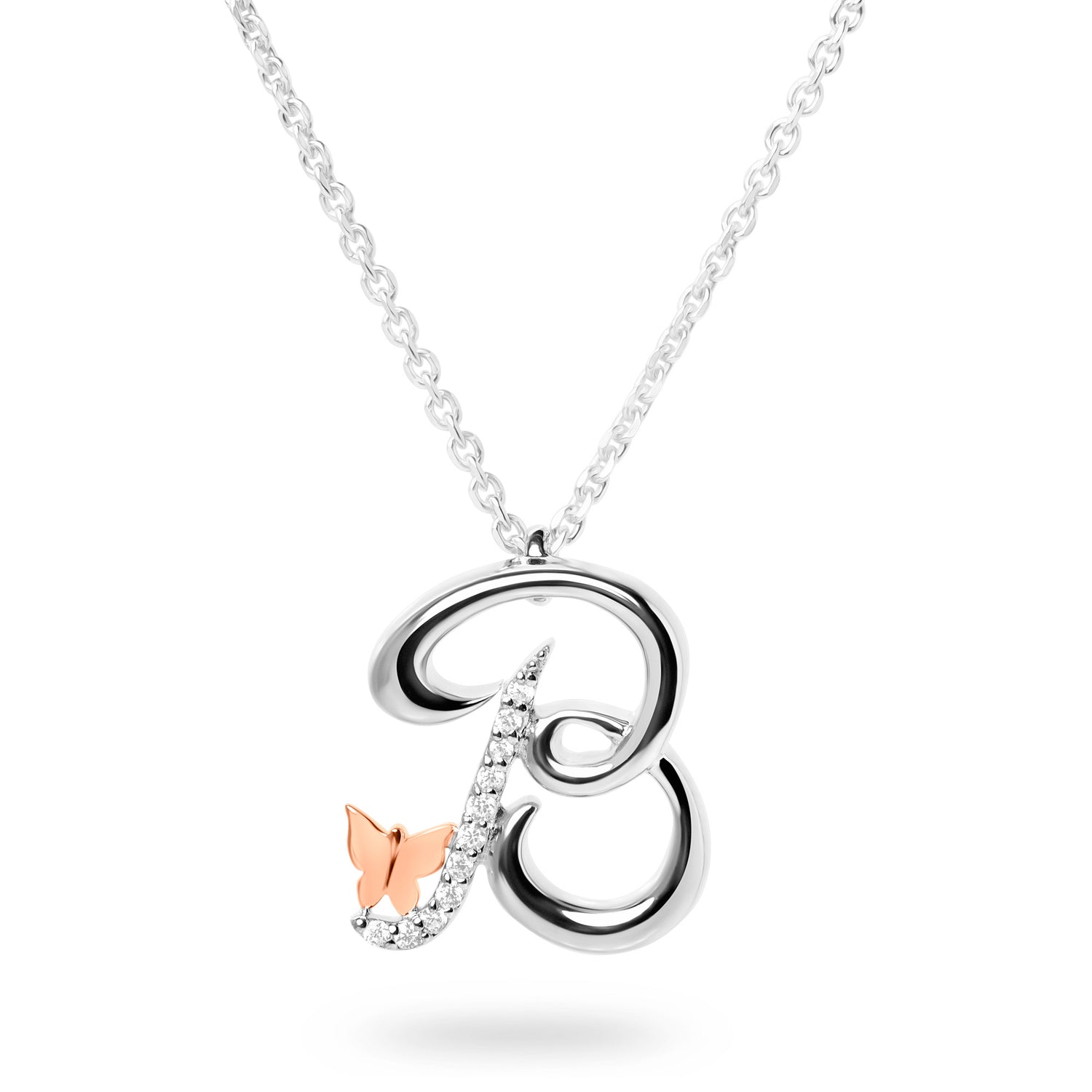 Necklace Initial Letter F White Gold with Diamond – Albert Hern