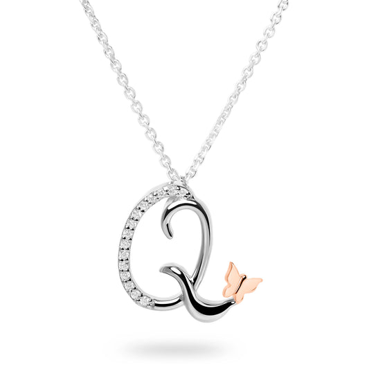 Diamond Letter Q Necklace