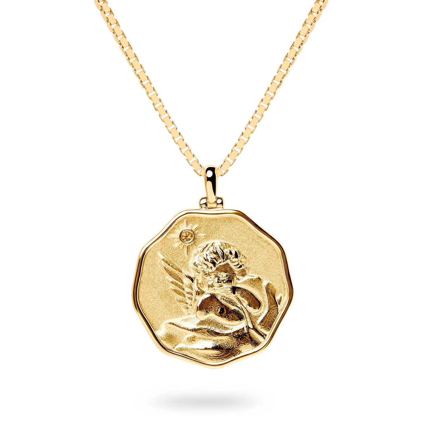 “Guardian Angel” Pendant Necklace (Gold)