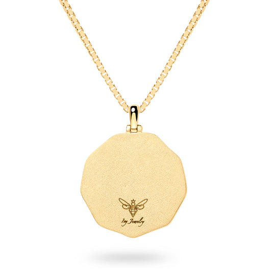 Diamond “Lucky Horseshoe” Pendant Necklace (Two-Tone Gold)
