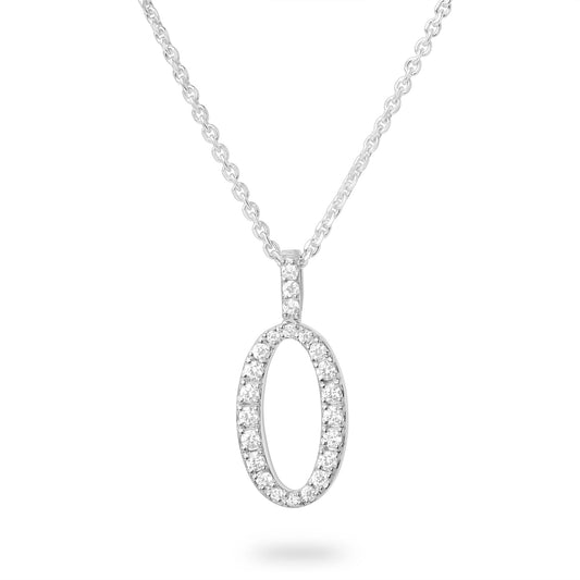 Diamond Number Zero Necklace (Gold)