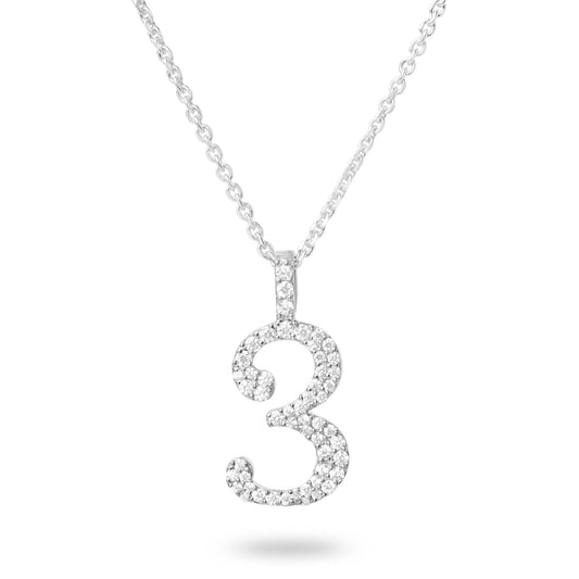 Diamond Number Three Necklace