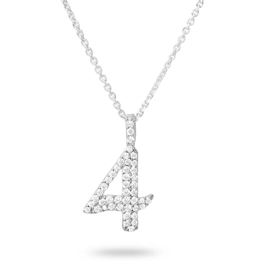 Diamond Number Four Necklace (Gold)
