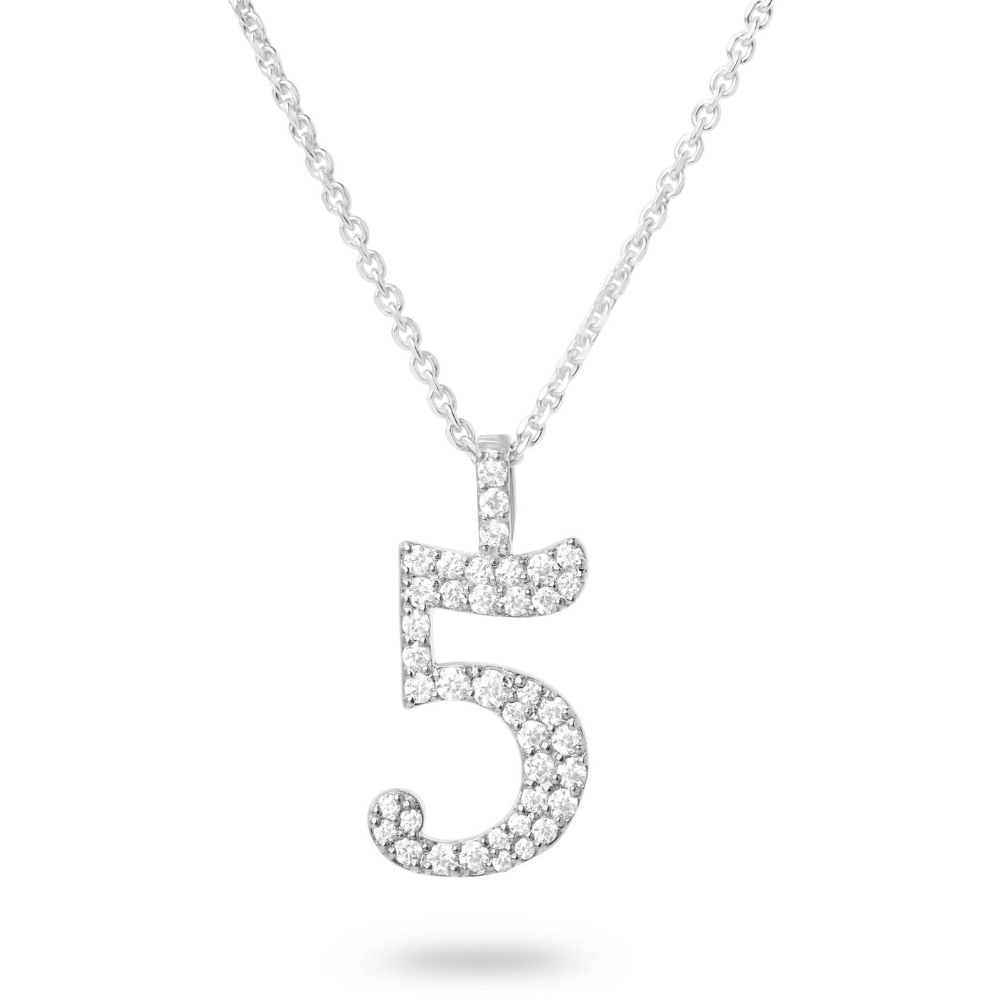 Diamond Number Five Necklace (Gold)