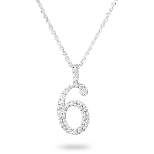 Diamond Number Six Necklace