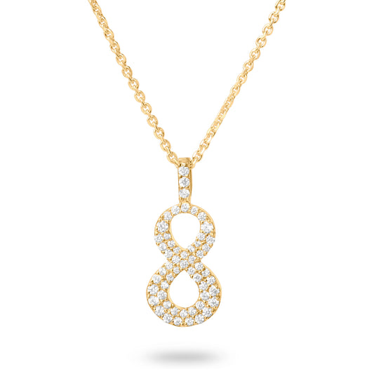 Diamond Number Eight Necklace (Gold)