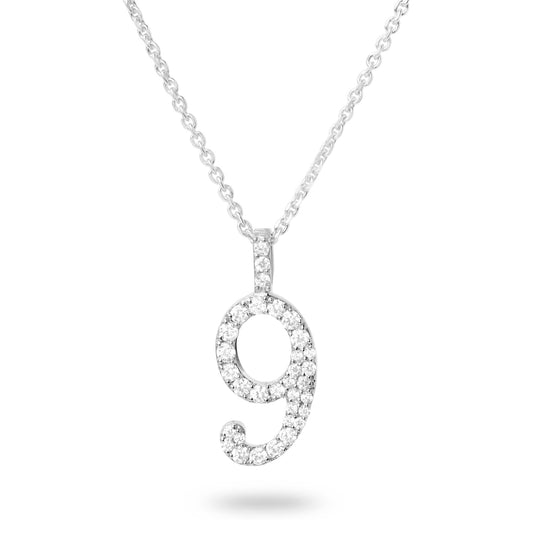 Diamond Number Nine Necklace