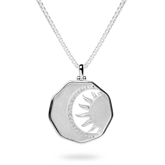 Diamond “Sun and Moon” Pendant Necklace